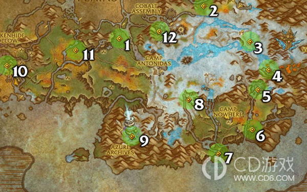 《魔兽世界》10.0碧蓝林海巨龙魔符位置坐标