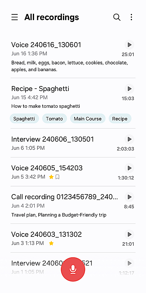 Samsung Voice Recorder