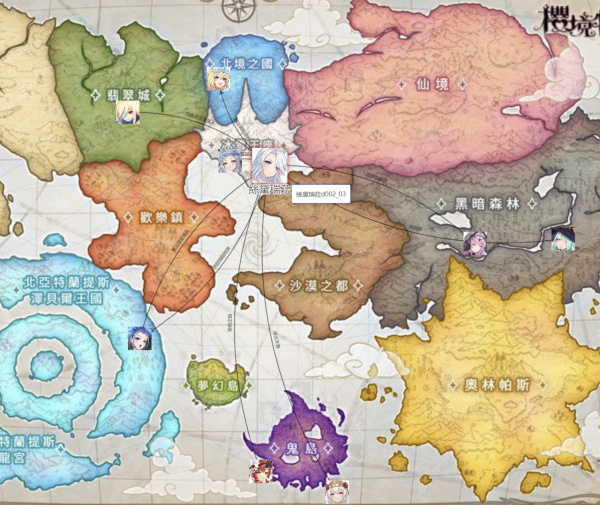 《樱境物语》世界角色地图一览