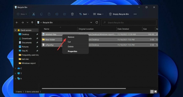 《Win11》删除文件恢复方法