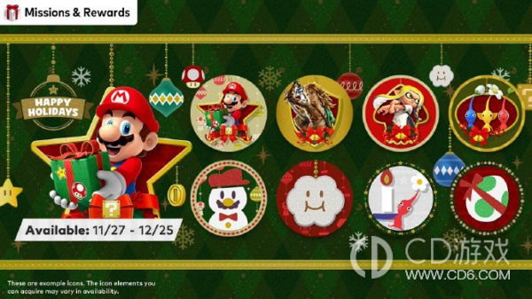 任天堂“圣诞假期”主题NSO头像上新 使用白金点数直接兑换