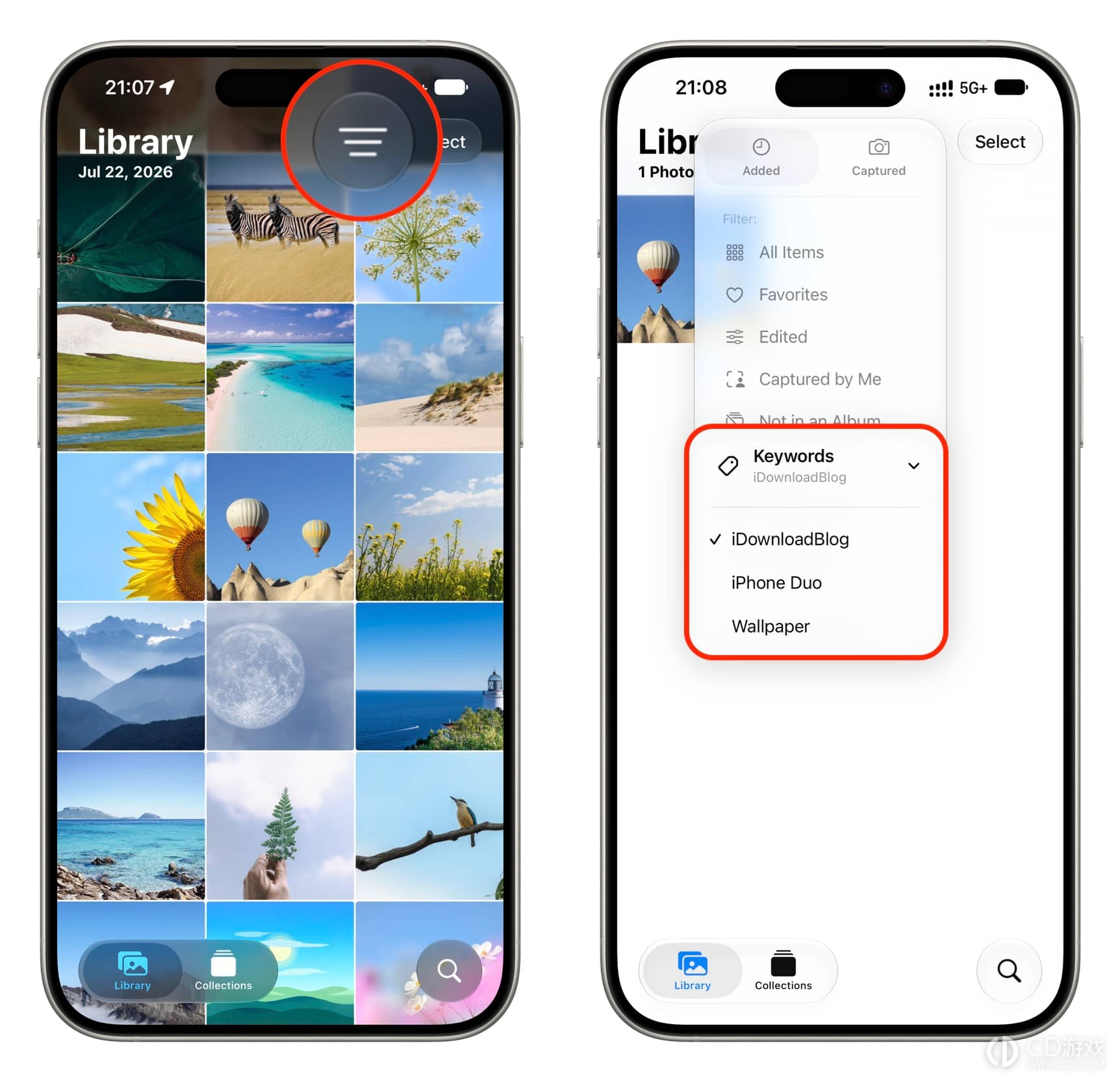 iPhone怎么用关键词整理照片