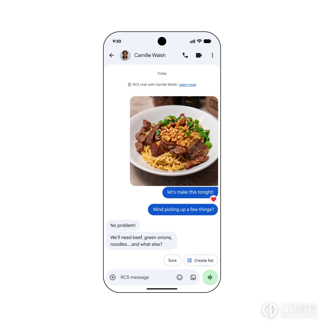 Google Messages聊天中怎么建立共享Keep清单