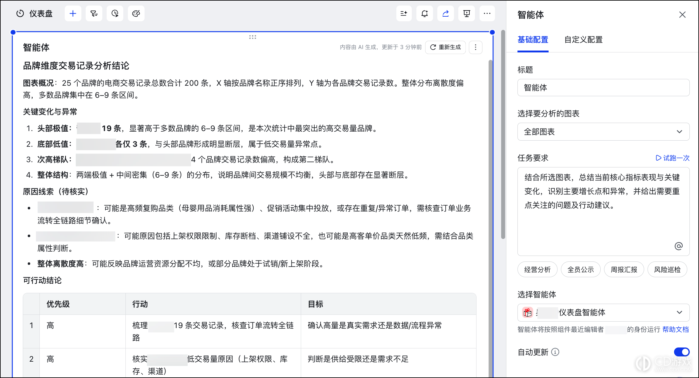 飞书多维表格仪表盘怎么添加智能体